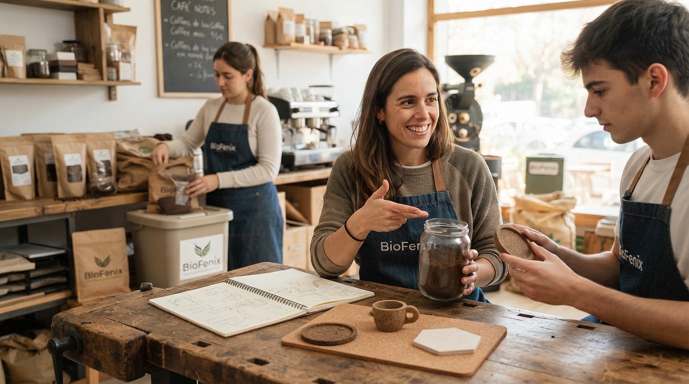 Equipo BioFenix en entorno de trabajo circular