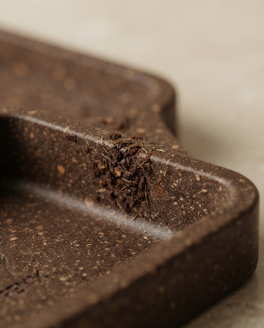 Detalle de textura del biomaterial de café